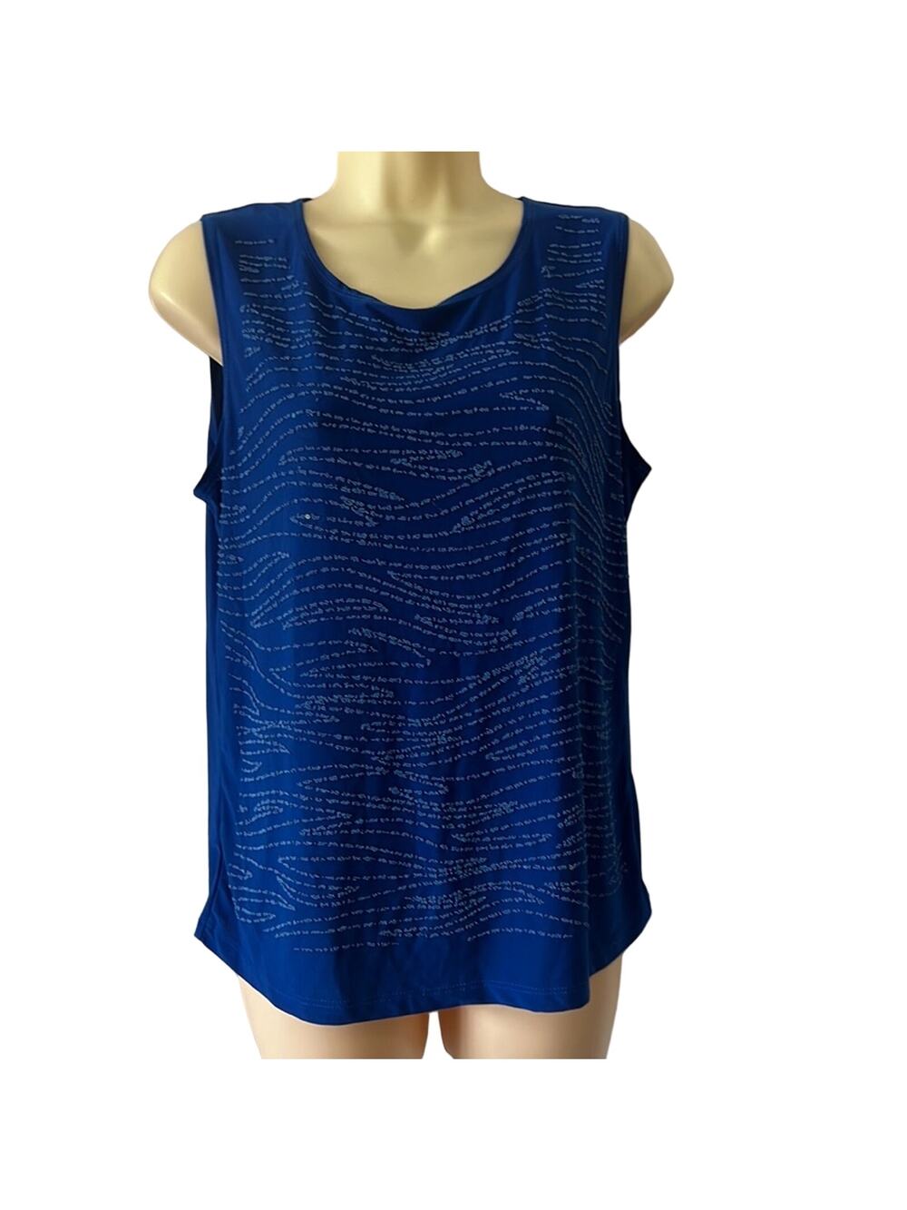 Bleeker & McDougal Royal Blue Embellished  Blouse Knit Top Woman Size Large